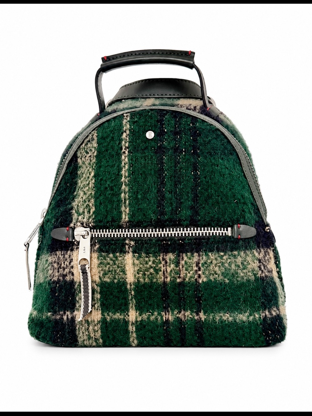 ED Ellen DeGeneres Wool Plaid Backpack Green NWT